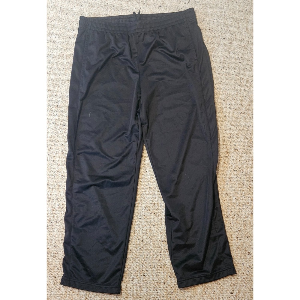 Tek Gear Athletic‎ Track Pants Black Elastic Waist Drawstring Men XL Polyester